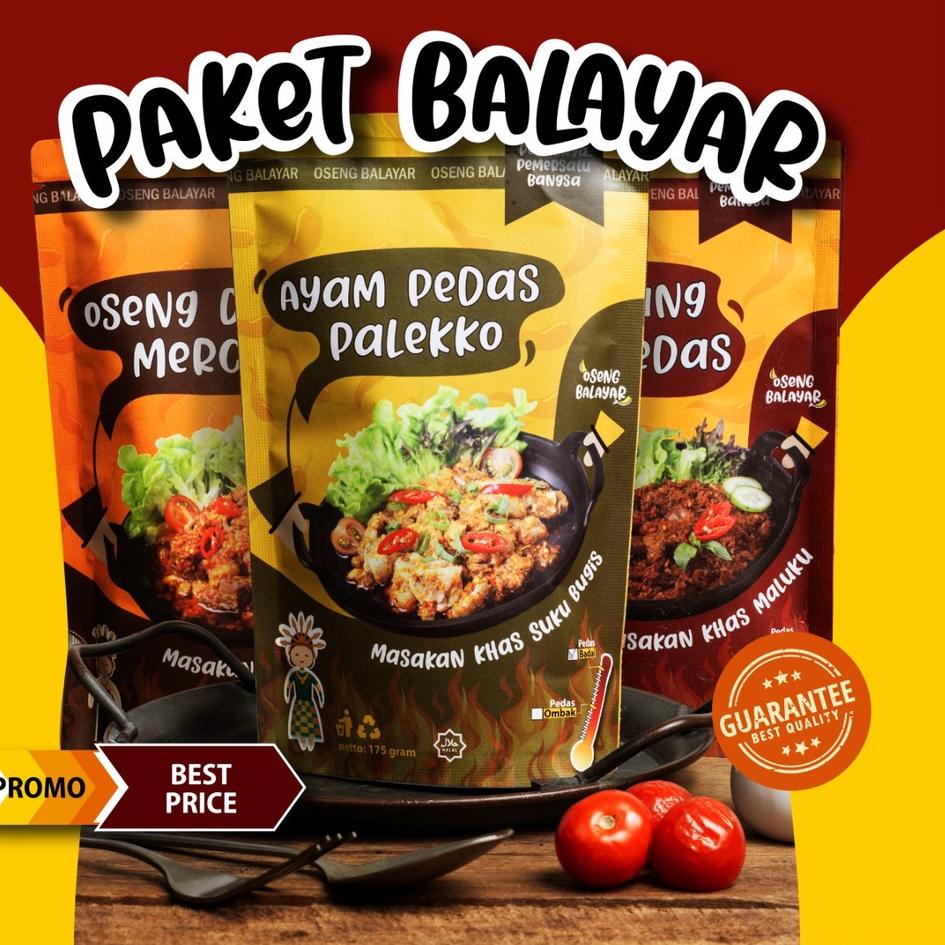 

Terlaris PROMO PAKET BALAYAR 3 VARIAN ( Oseng Mercon Daging , Cakalang Asap Pedas , Ayam Palekko ) | MAKANAN
