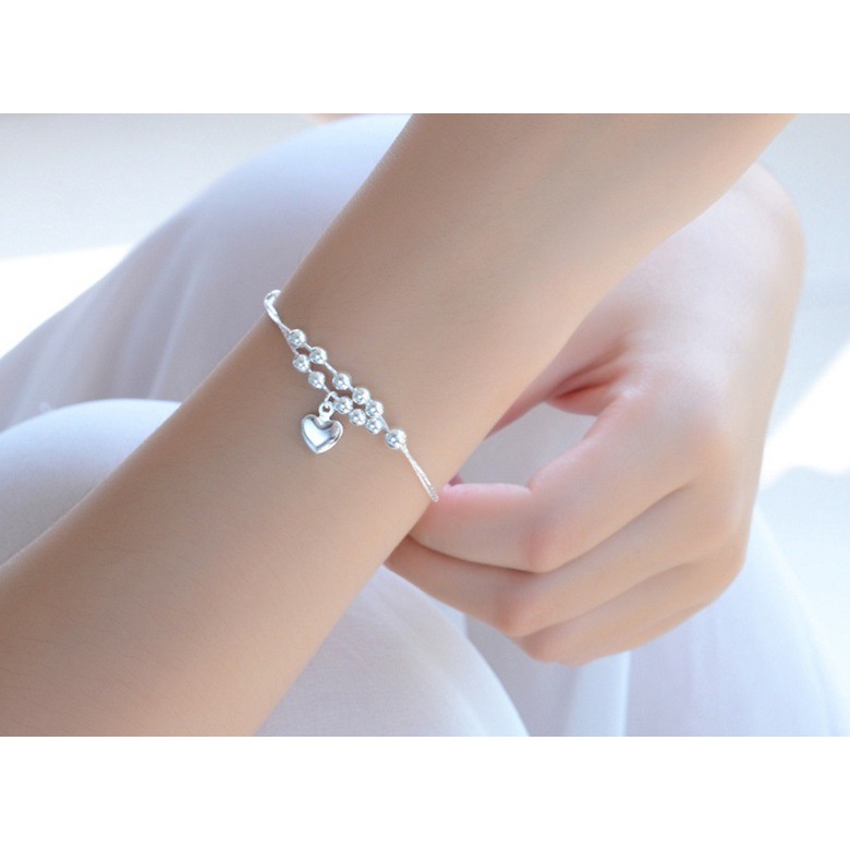 Gelang Tangan Silver Untuk Wanita | Gelang Liontin Hati | Gelang Untuk Wanita | Aksesoris Rambut | Sendok Garpu Bahan Stainless Steel