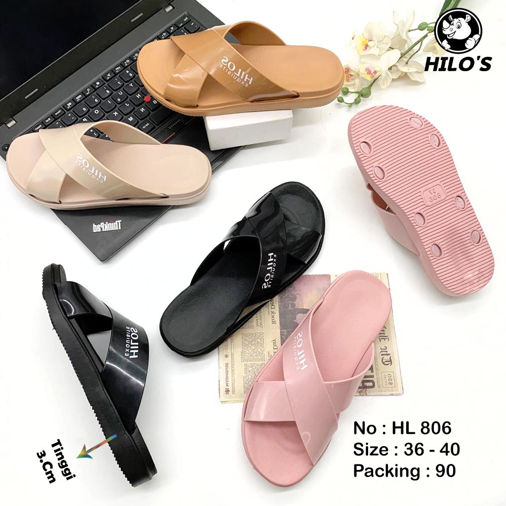 Sandal Selop Wanita Terbaru Sendal Cewek Bahan Karet Tali Silang Uk.36-40