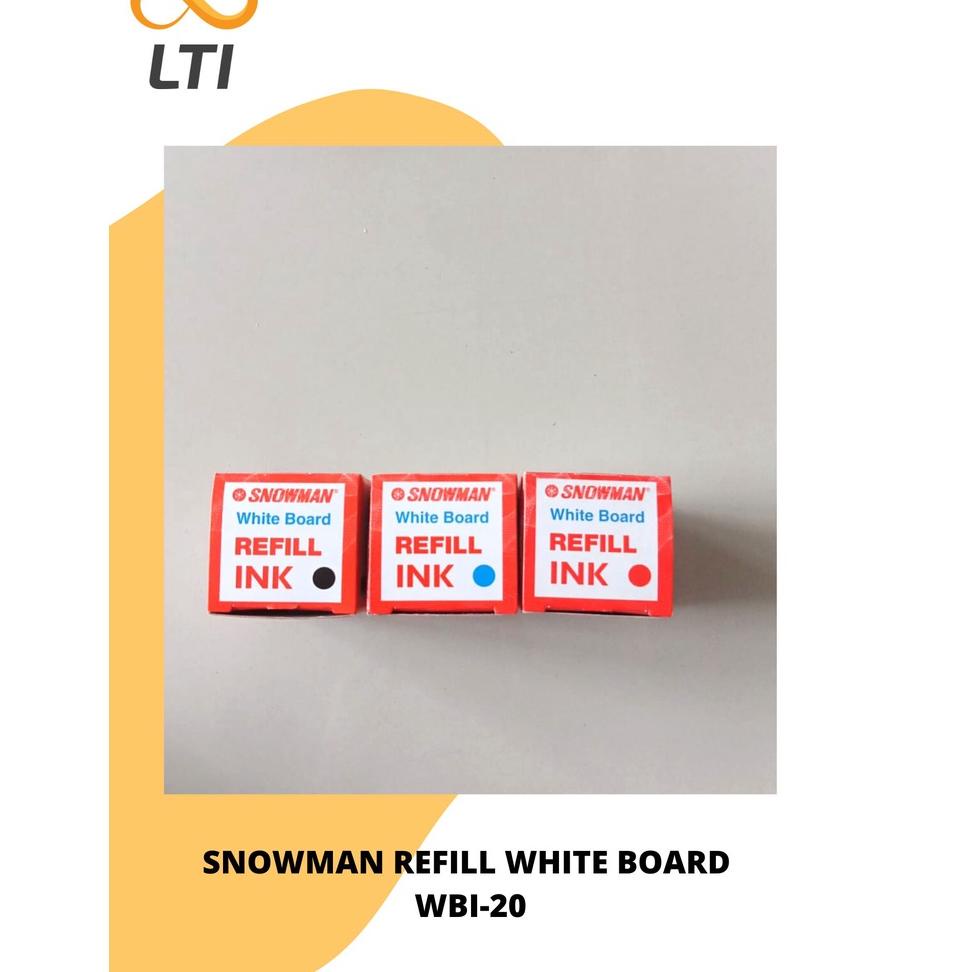 

T93 Refill Isi Tinta Spidol / Marker Papan Tulis White Board Snowman WBI 20 Hitam Biru Merah PRODUK KEREN ㅏ