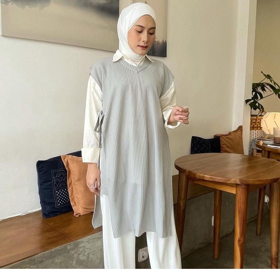 ℗ Vest Rompi Rajut Long Tali Tunik / Vest Rompi Tali Outerwear Rajut ✈