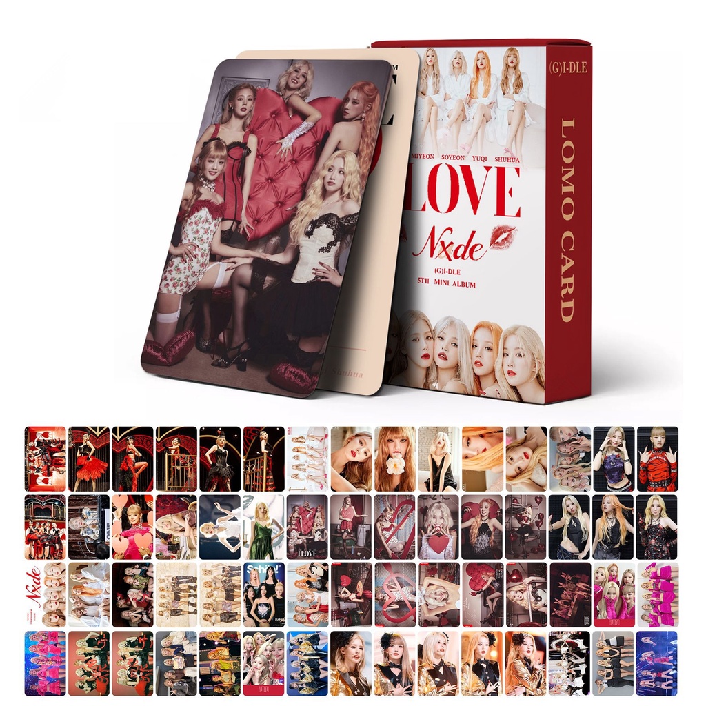 60pcs/box (G) I-DLE 5th Mini Album LOVE Photocards Minnie Yuqi Shuhua Soyeon Miyeon Lomo Kartu gidle Nxde Kpop Postcards