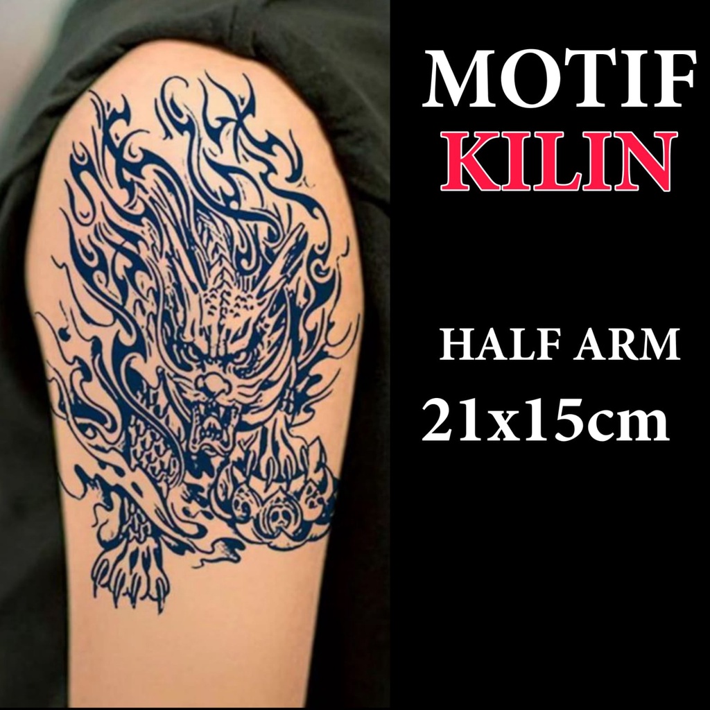 HM-Tato semi permanen Half Arm KILIN 21X15CM