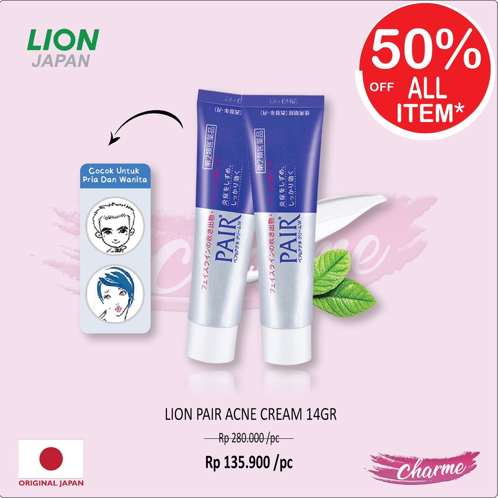 (READY &amp; ORI) Lion Pair Acne Cream Krim Totol Jerawat 14gr ORI JAPAN