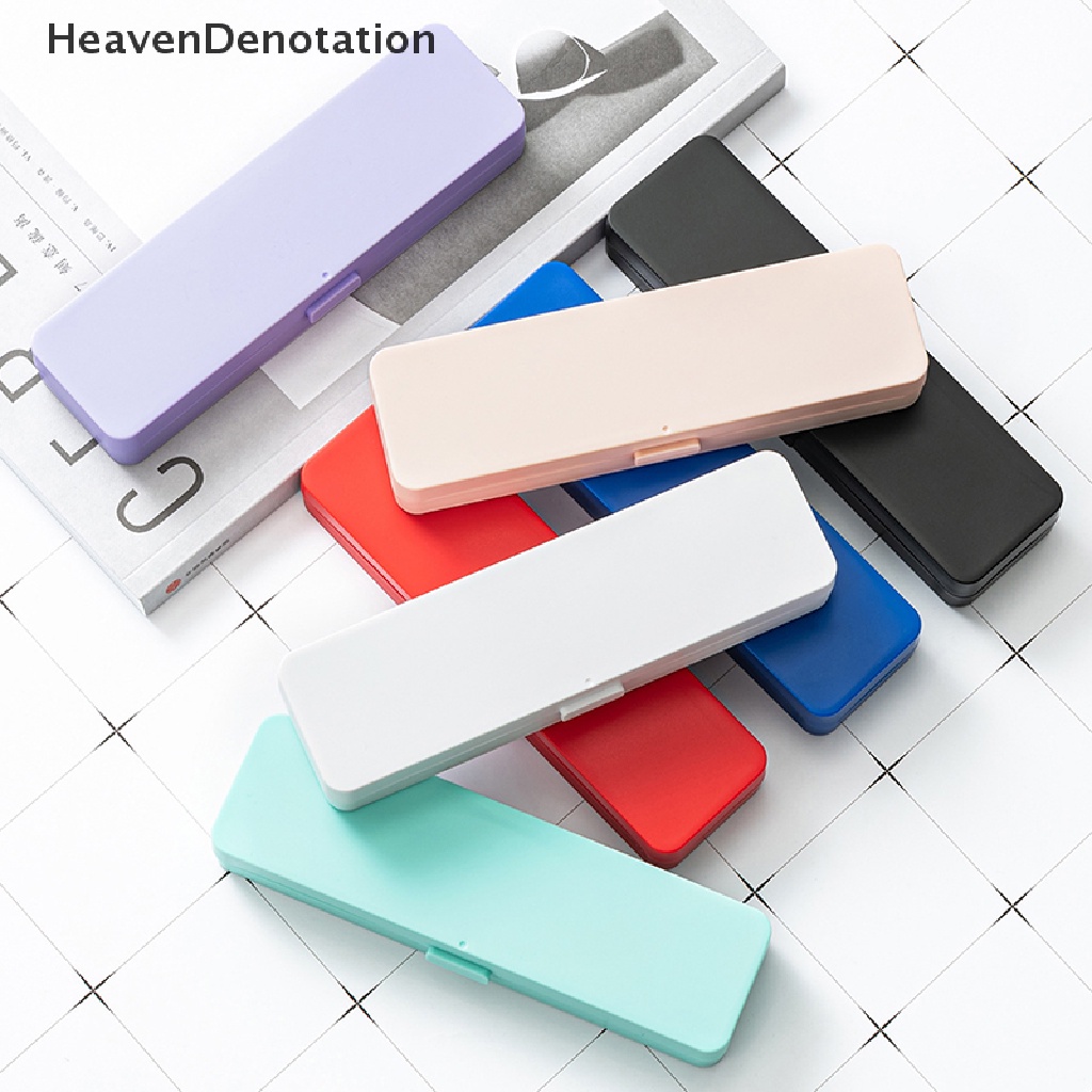 [HeavenDenotation] Candy Color Pen Box Alat Tulis Hadiah Pulpen Kotak Penyimpanan Kemasan Plastik Siswa Sekolah Perlengkapan Kantor HDV