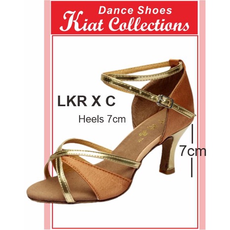 SEPATU DANSA TANGO SALSA PESTA LATIN DANCE SHOES TARI BALLROOM Heels 7cm (LKRX 7cm)