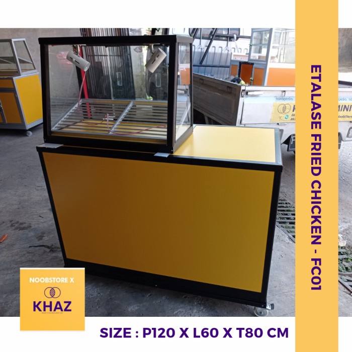 Terlaris Etalase Meja Fried Chicken / Etalase Jualan Ayam Tepung / Etalase Ayam