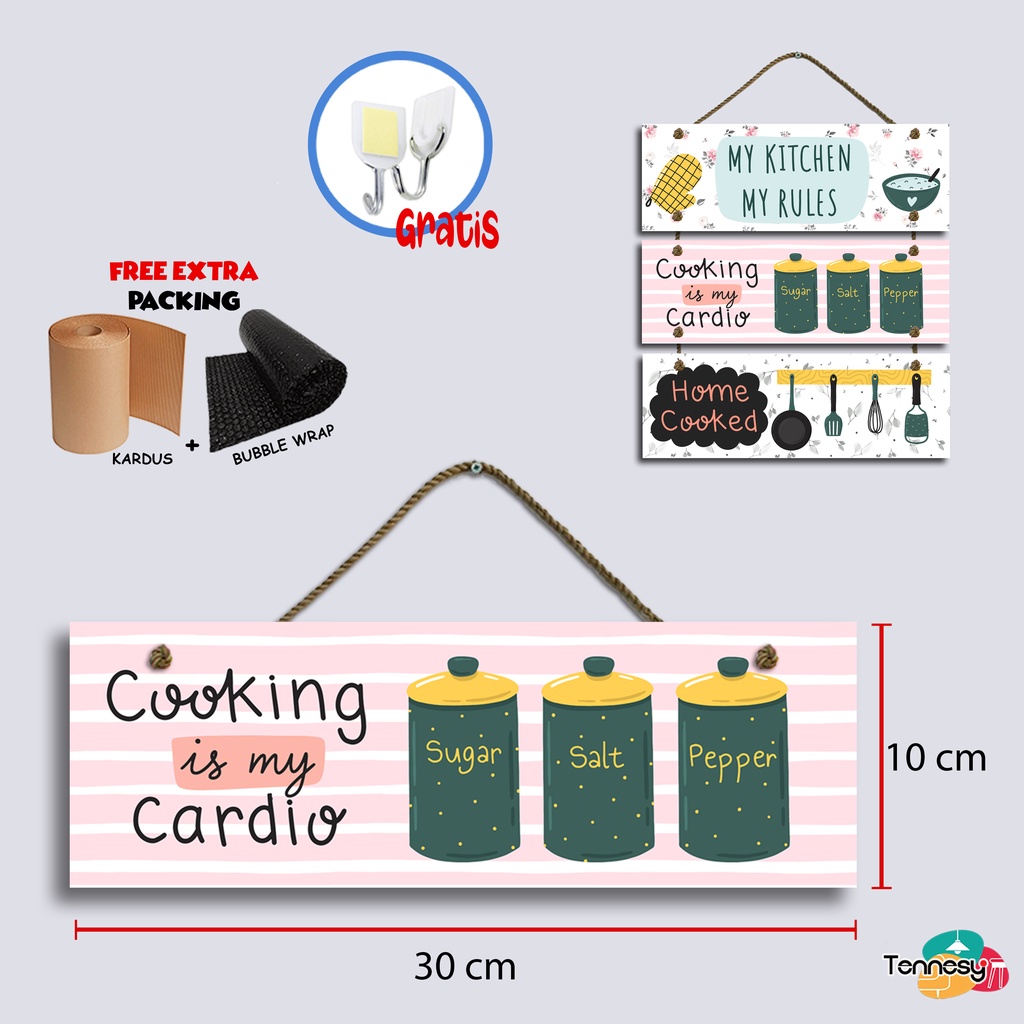 Hiasan Dinding Pajangan Dapur Kitchen Susun 30x10cm Dekorasi Dinding Dapur Rumah Kamar