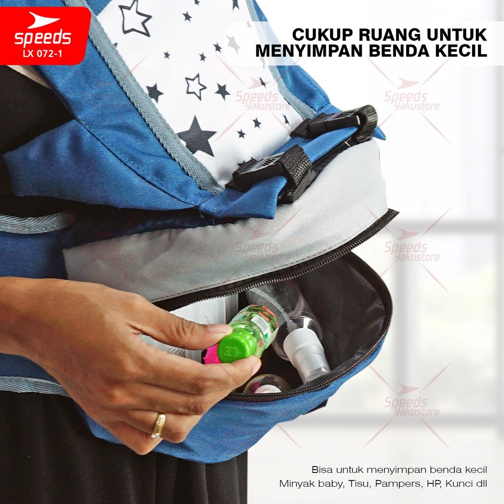 SPEEDS Gendongan Hipseat Bayi Baby Carrier 4in1 Bedongan Bayi Ransel Depan Breathable Hip seat 072-1