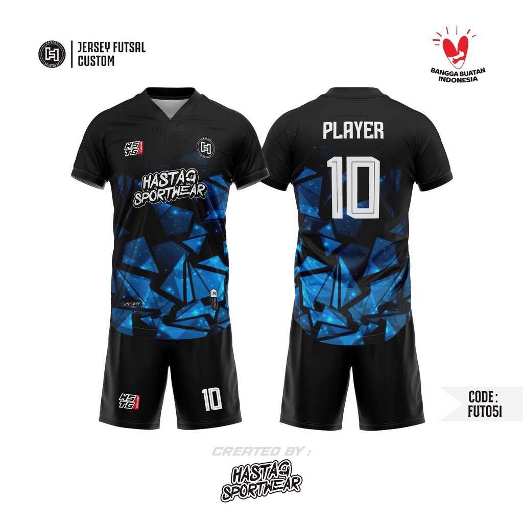 [ BISA SATUAN ]Jersey Baju Futsal Bola Volly Full Printing Bebas Custom Design Free Pasang Nama Dan Nomor