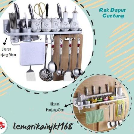 ✰ SHENAR (COD) Rak Gantung Dapur Tempat Bumbu /rak dinding dapur Aluminium|Rak Dapur Minimalis serba