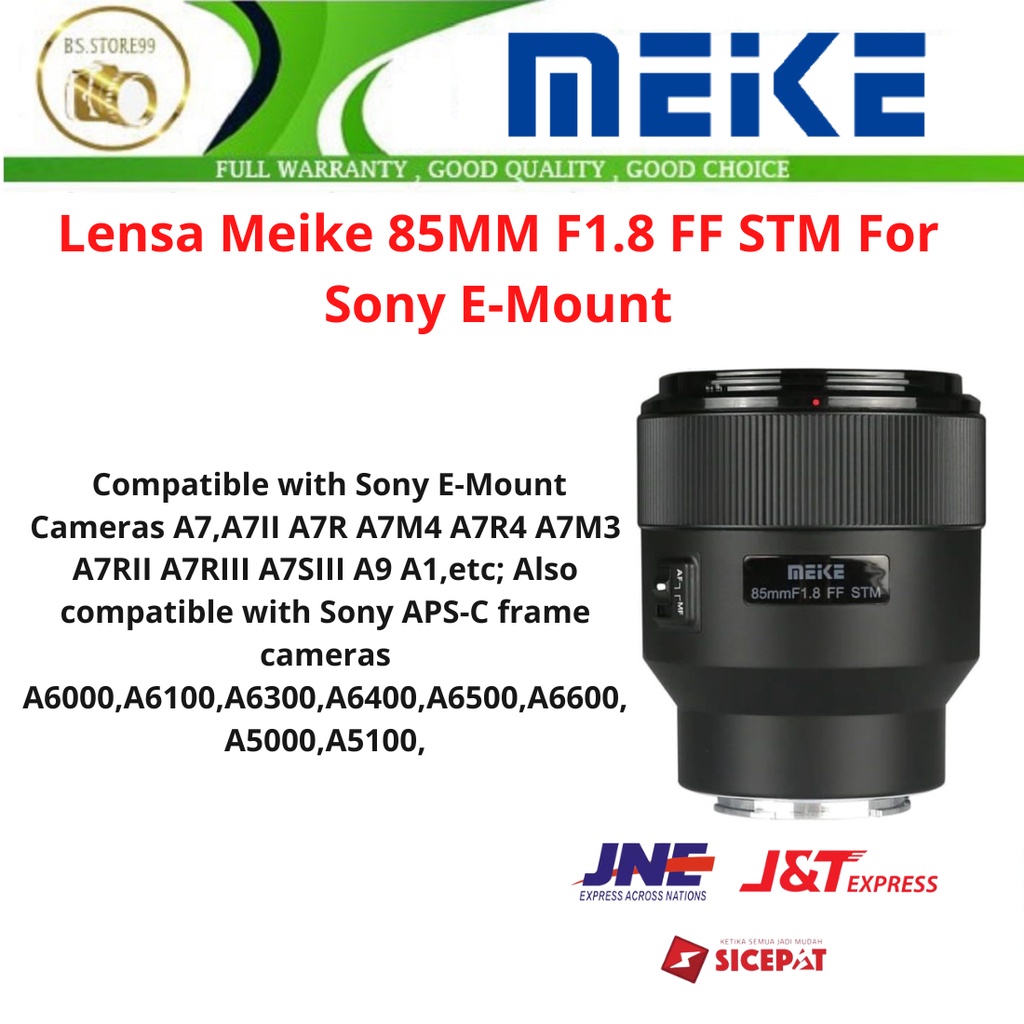 Lensa Meike 85MM F1.8 FF STM For Sony E-Mount - Lensa Meike 85MM FE