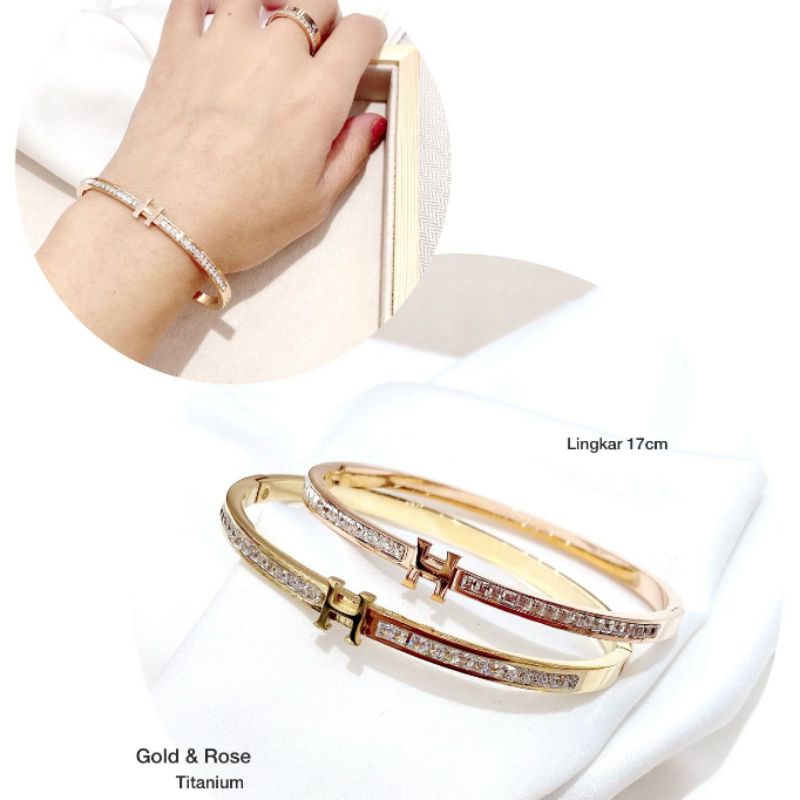 Gelang Titanium asli Branded Band Premium Quality Anti karat anti alergi Stainless steel ori Branded band G34