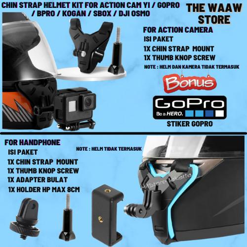 chin mount helm strap bracket motovlog action cam HP Holder Chin Dagu