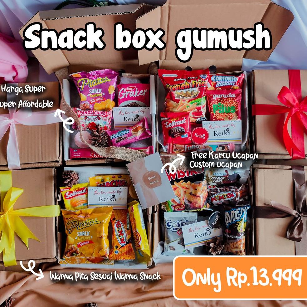 

B32 Snack Box Gumush Hampers Gift Ultah Kado Cewek Cowok Warna Hitam Pink Merah Kuning Snackbox Lebaran HOT ↕