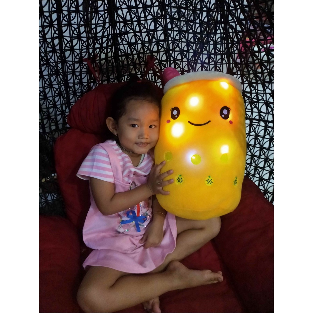 (RS)Boneka Boba Milk Tea JUMBO LED Berlabel SNI boba galon