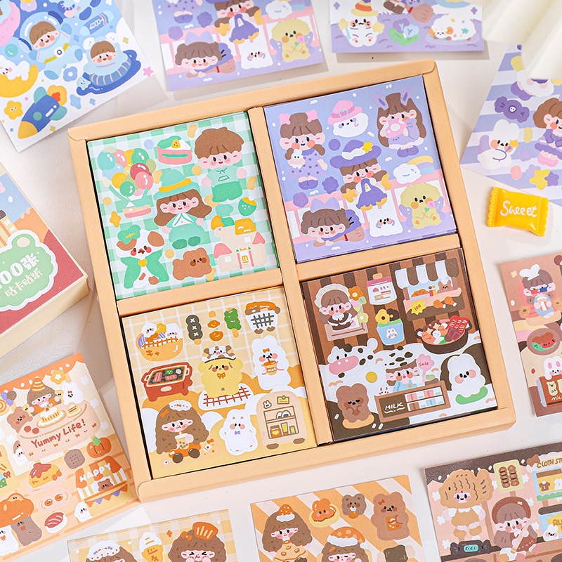 

Yu Xian Warm Days Shiny Deco Stickers Collection Box Set - Sticker Box Dekorasi Jurnal