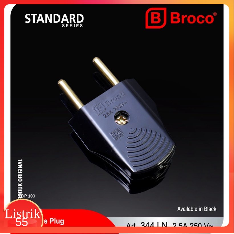 Broco 344L (B) Steker Biasa 2 Pcs