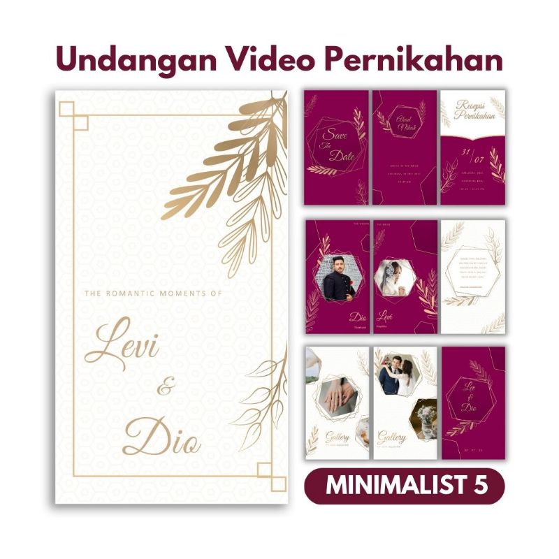 Undangan video | undangan digital | undangan pernikahan tema minimalist murah dan cepat pakai foto d