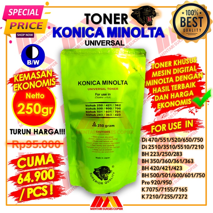 

[[JNT COD]] TONER KONICA MINOLTA BIZHUB 250 350 420 500 501 223 283 363 423 361