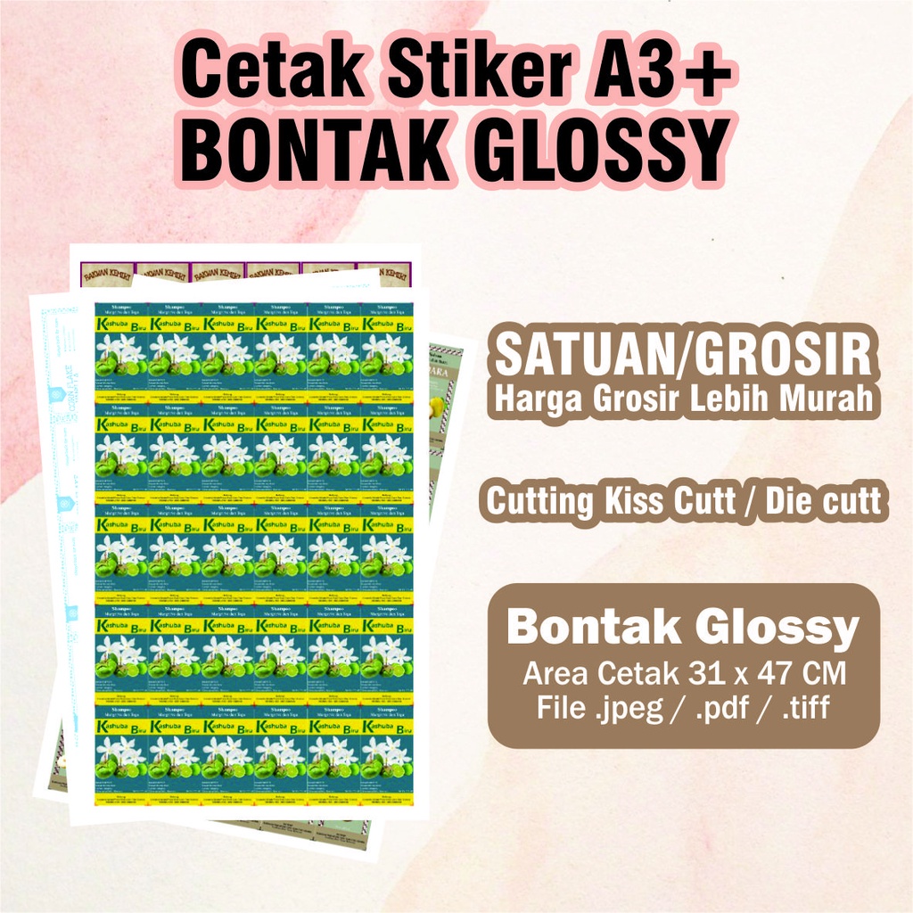 

STIKER A3+ MURAH / STIKER BONTAK GLOSSY / STIKER LABEL