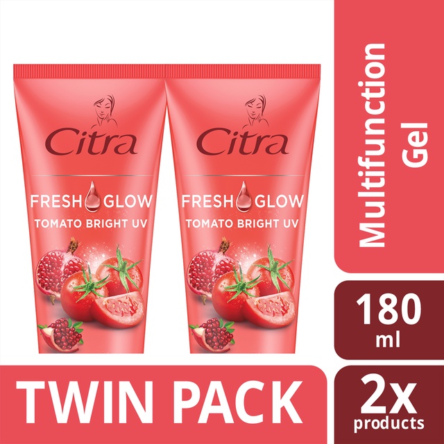 Citra Fresh Glow Multifunction Gel Tomato Bright UV 180ml Twinpack