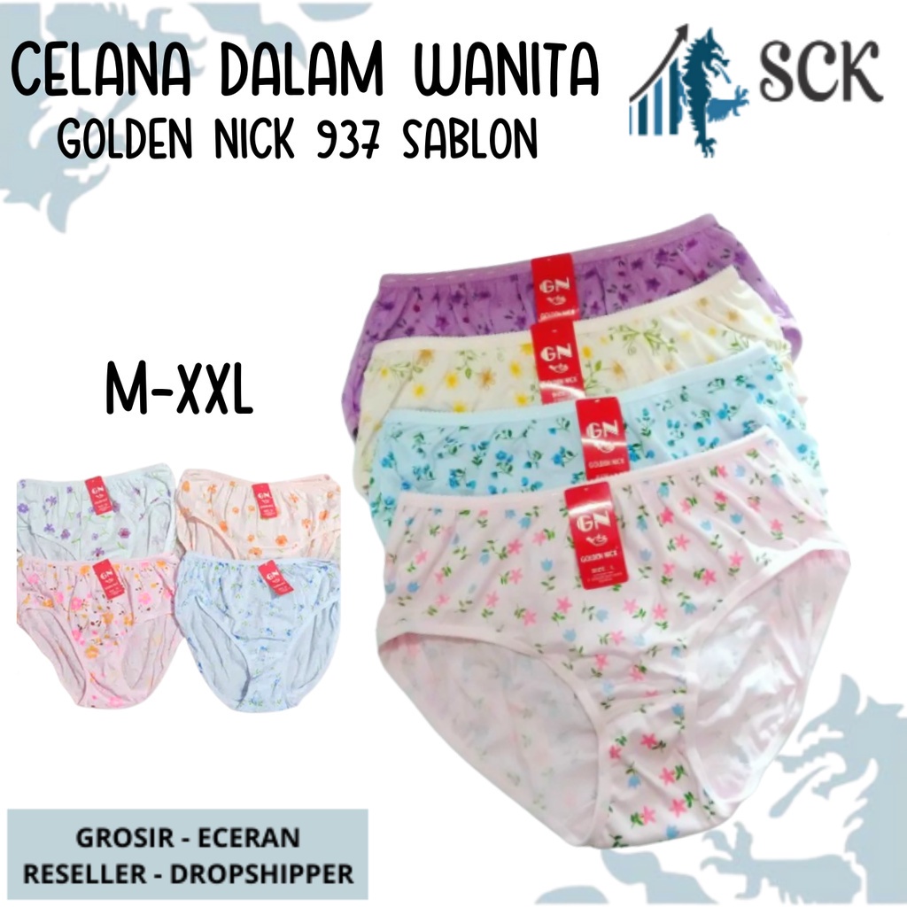 [ISI 3] CD GOLDEN NICK 937 Khusus SABLON / Celana Dalam ukuran M-XXL Warna Muda / Pakaian Dalam Wanita - sckmenwear GROSIR