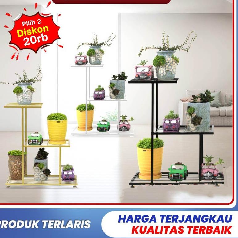 ♝ Goland Rak 3 Tingkat Rak Tanaman Rak Multifungsi Standing Planter ○