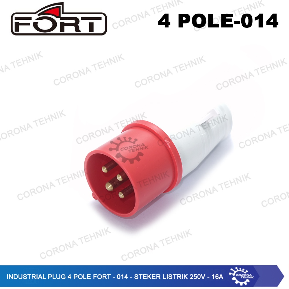 FORT - 014 - Steker Listrik 250V - 16A Industrial Plug 4 Pole