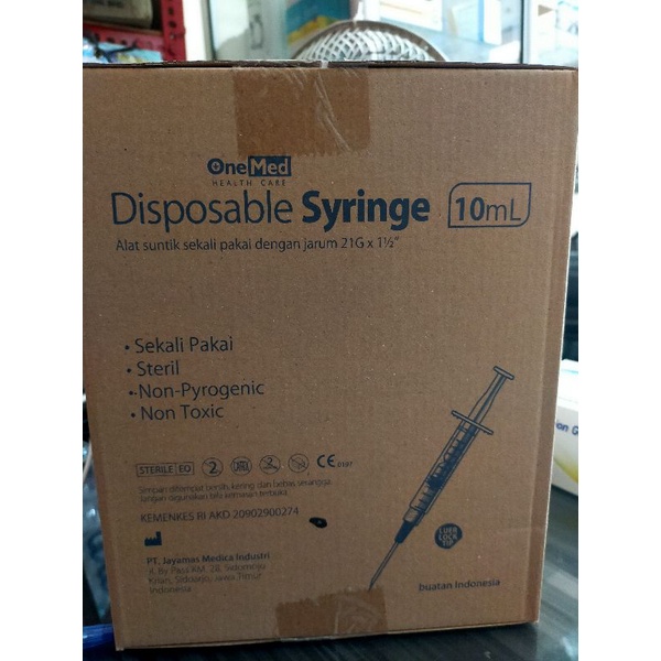 Syringe Suntikan 1ml, 3 ml  5  ml  10 ml izin resmi AKL per box isi 100