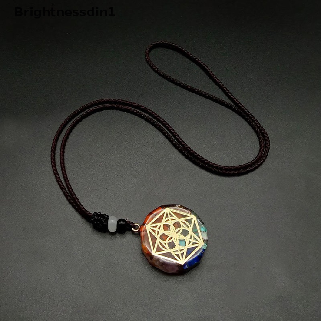 [Brightnessdin1] Generator Energi Jimat 7 Chakra Liontin Kalung Orgonite Meditasi Keseimbangan Perlindungan Emf Leher Tali Rantai Perhiasan Butik