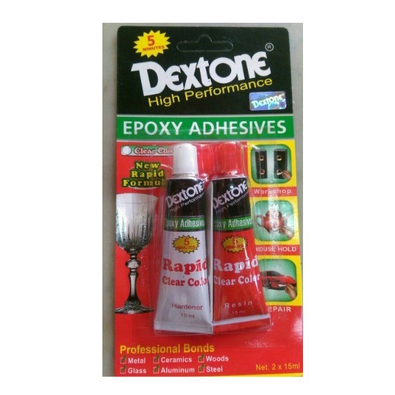 

Tape Lem Epoxy Dextone Rapid 5 Menit Clear Color 30 Ml Lem Campur Serbaguna