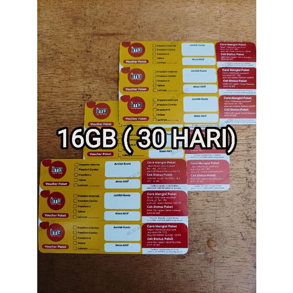 voucher INDOSAT 16gb ( 30 hari)