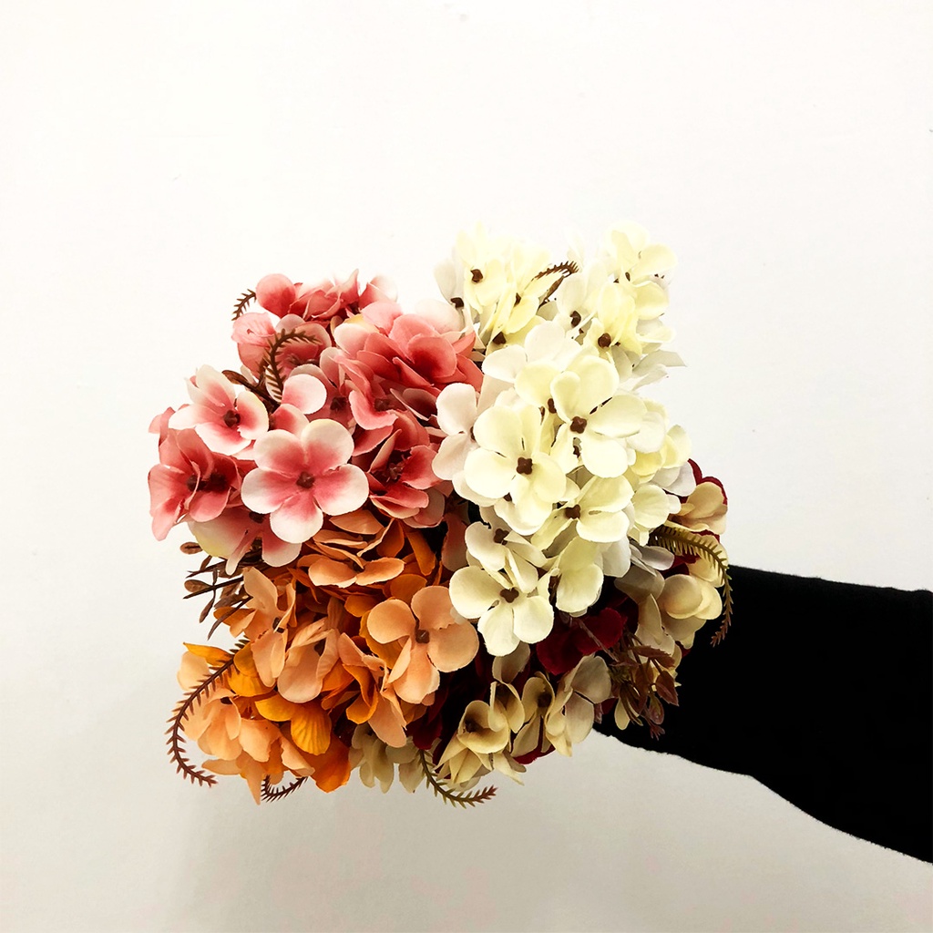 Bunga Hydrangea Fall Season Hias Tangkai Buket Plastik Ornamen Pajangan Hiasan Dekorasi Ruangan Artificial Flower Satu7an PBP156