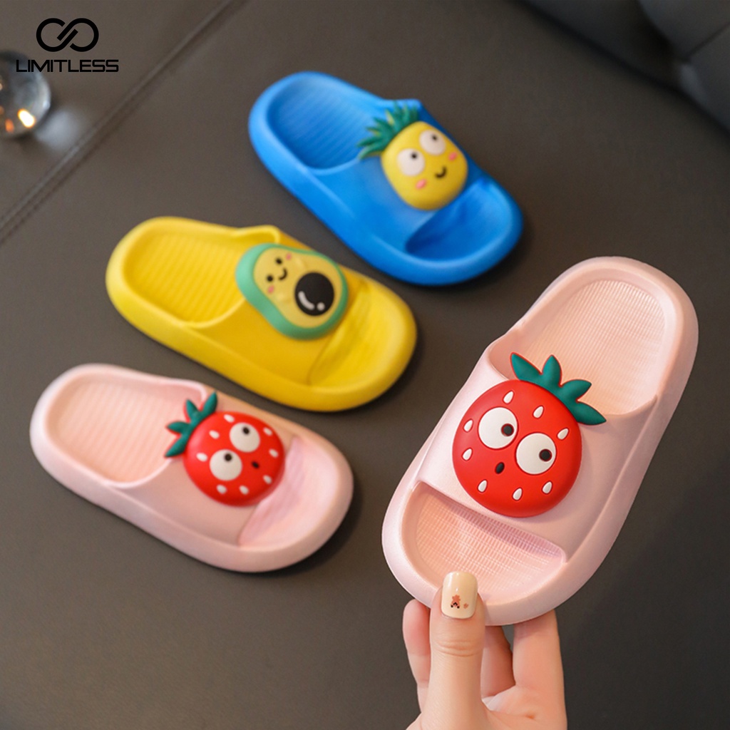 Sendal Slop Anak Laki Laki Perempuan GUMMY Sandal Anak Cewek Cowok Jibbitz Lucu  -  Size 24-35