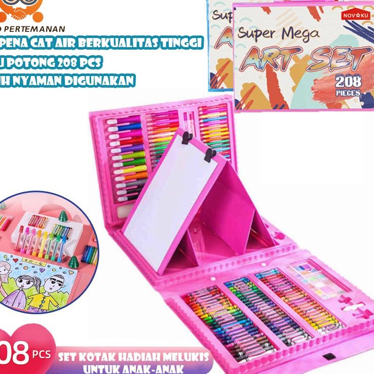

Dijamin Senang TOKO PERTEMANAN Anak Alat Lukis set 208pcs Crayon/pensil/pena warna alat menggambar Hadiah anak-anak