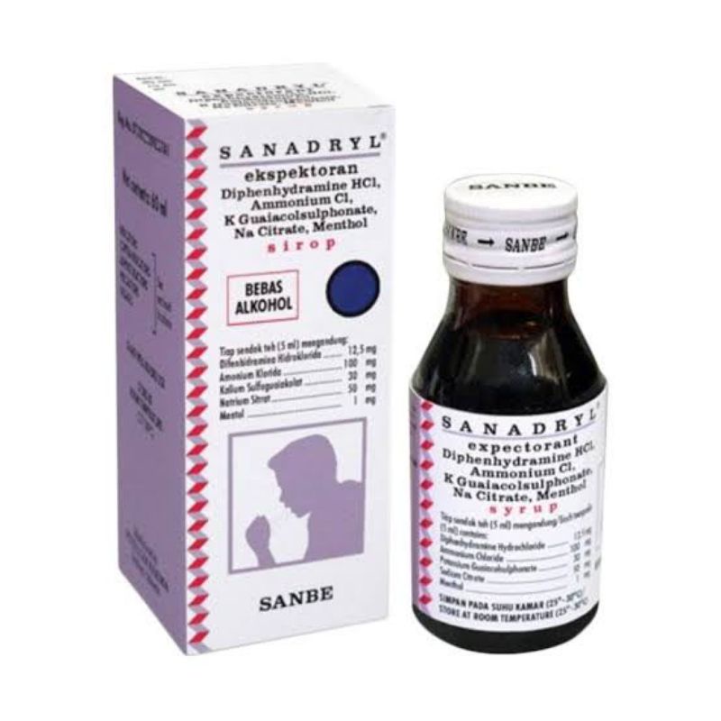 Sanadryl Ekspektoran 60 ml| Obat Batuk Berdahak | Obat Batuk Alergi