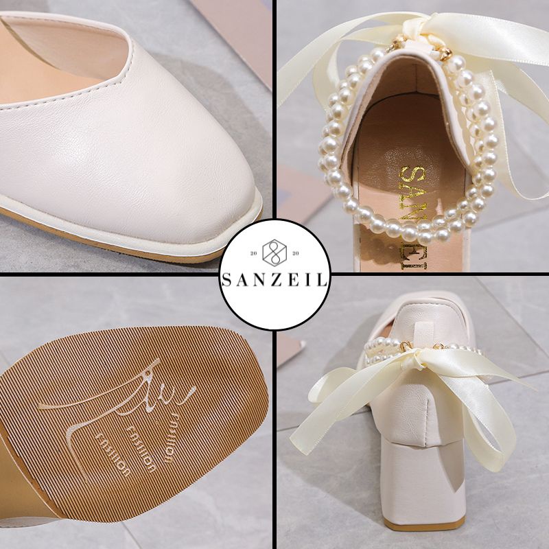 Sanzeil Ravel Wedges Wanita Import dengan Mutiara 2282