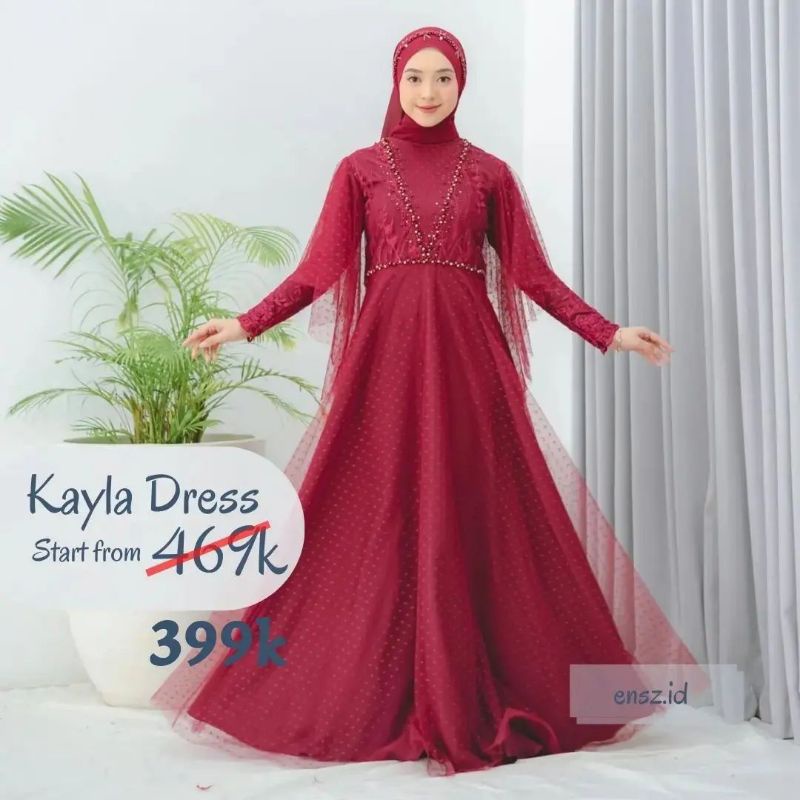 KAYLA DRESS/DRESS KEKINIAN/DRESS KONDANGAN/DRESS PESTA/GAMIS/GAMIS KEKINIAN