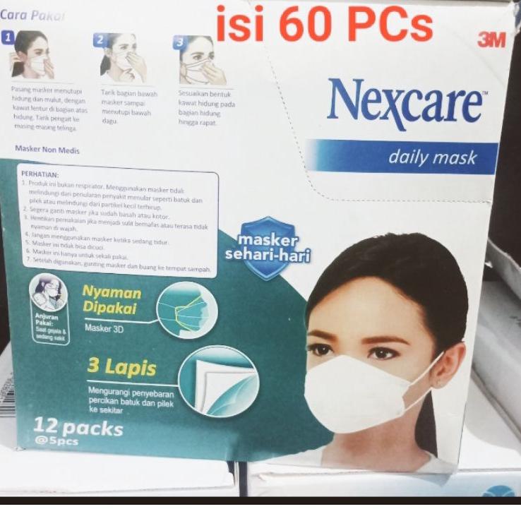 [cod] 3M nexcare daily earloop mask 3 ply 1 box