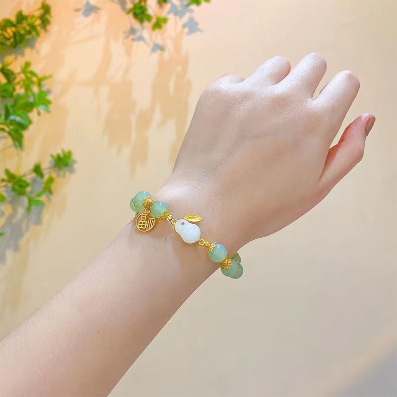 Kelinci Birthyear Jade Rabbit Bracelet Perempuan Kelinci Tahun Bahagia Pasangan Gelang Hadiah Teman