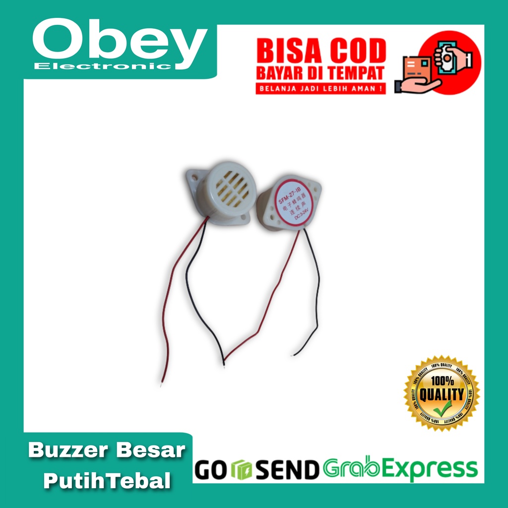 Buzzer Besar Putih Tebal DC 3-12 volt