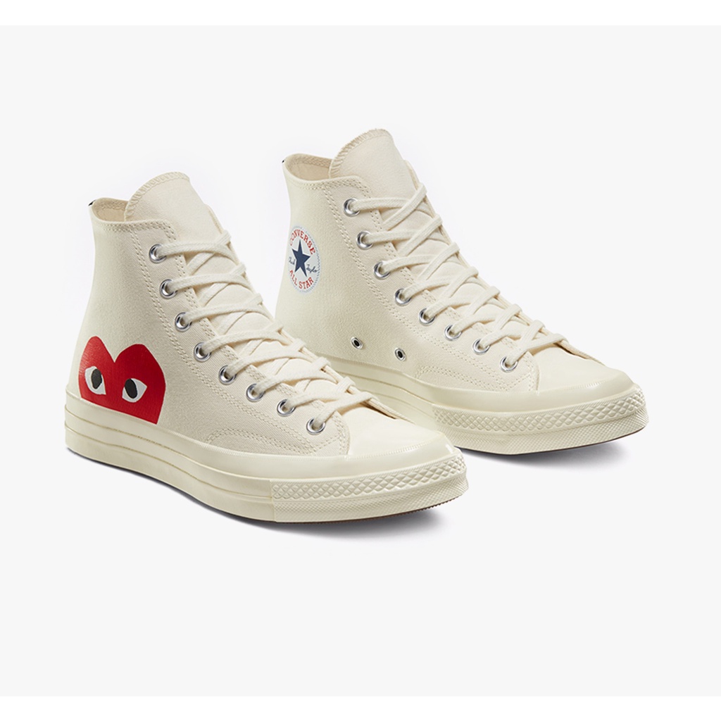 Converse 70S CTAS HI x CDG PLAY White 100% Original Sneakers (Free Paper Bag)