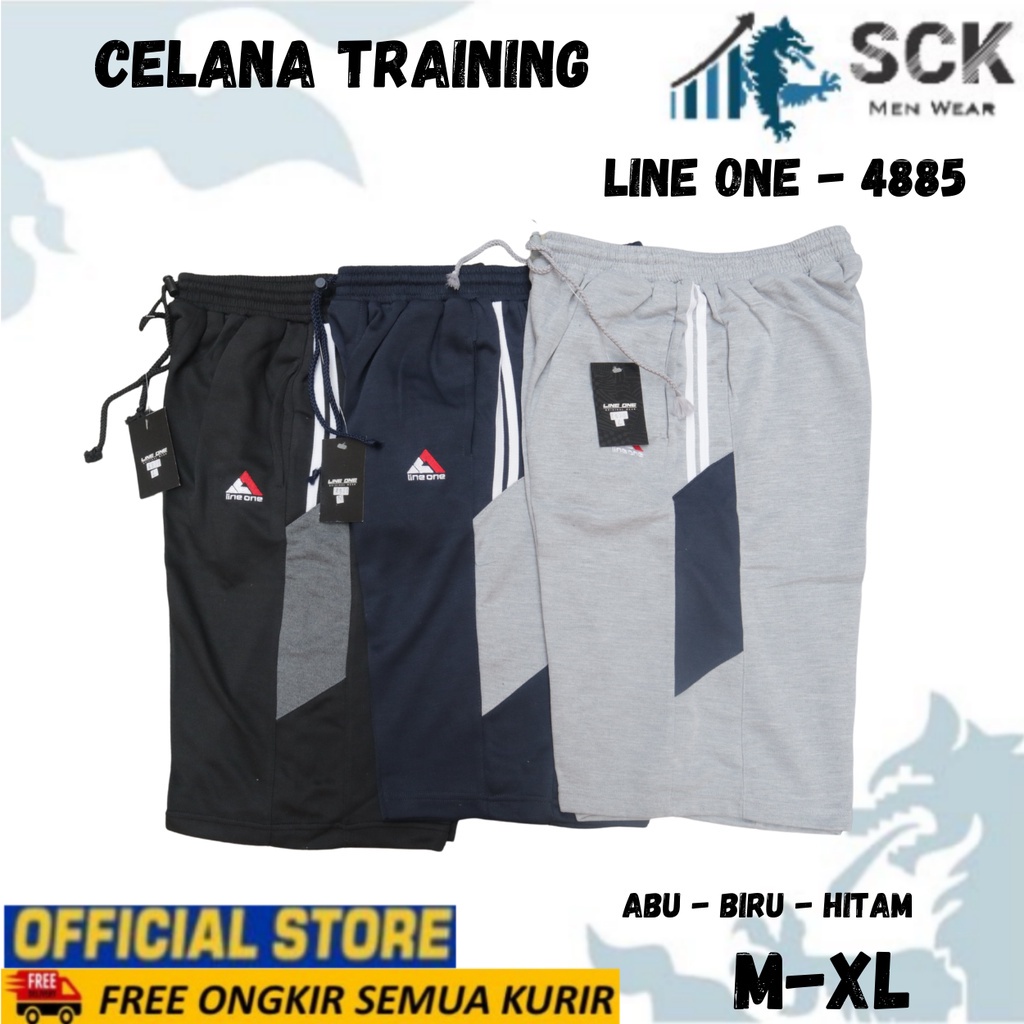 Celana Pendek Training LINE ONE Pria Wanita Unisex Bahan Tebal Katun Motif Kombinasi / Pakaian Olahraga- sckmenwear GROSIR