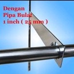 Breket Pipa Kotak dan Bulat penyangga pipa kotak dan bulat H-25 cm