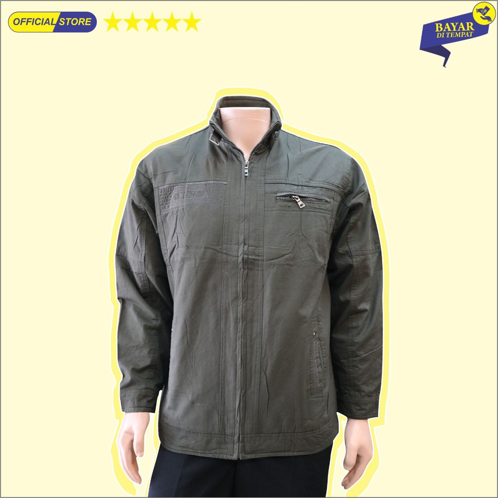 Jaket Pria DRAGON  3248 Dalam Bulu Halus Krah Shanghai / Pakaian Bapak JUMBO ukuran 4XL-6XL  - sckmenwear GROSIR