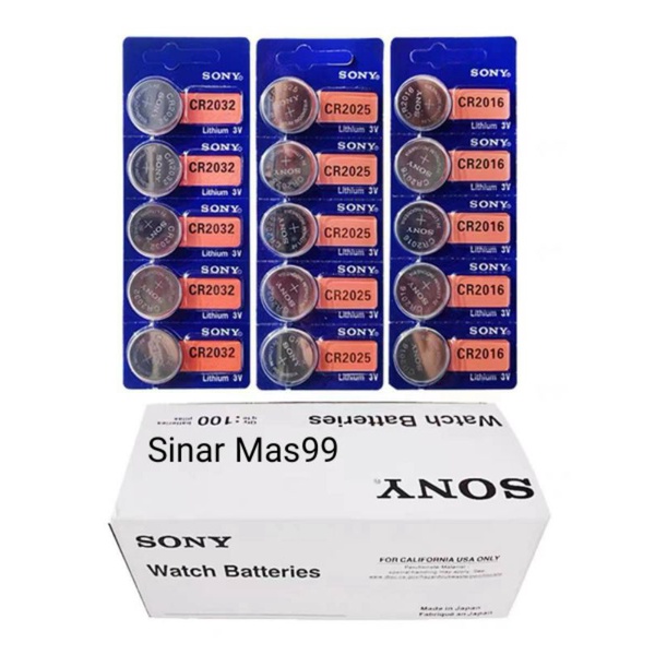Batere Baterai SONY Original CR 2032 CR 2025 Kancing Bulat Bentuk Koin