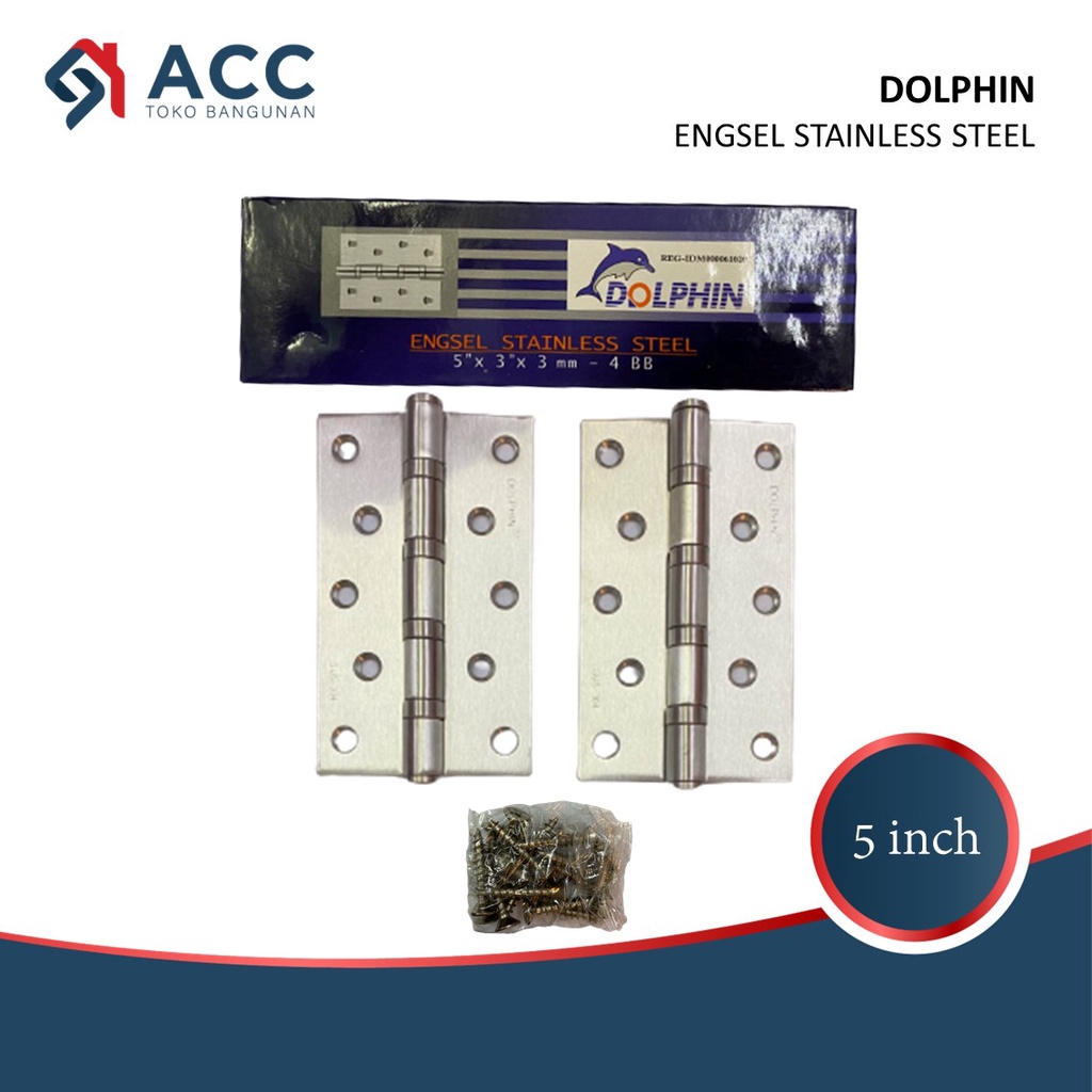 Engsel Pintu Dolphin / Engsel Jendela Asli Stainless SUS 304 5"
