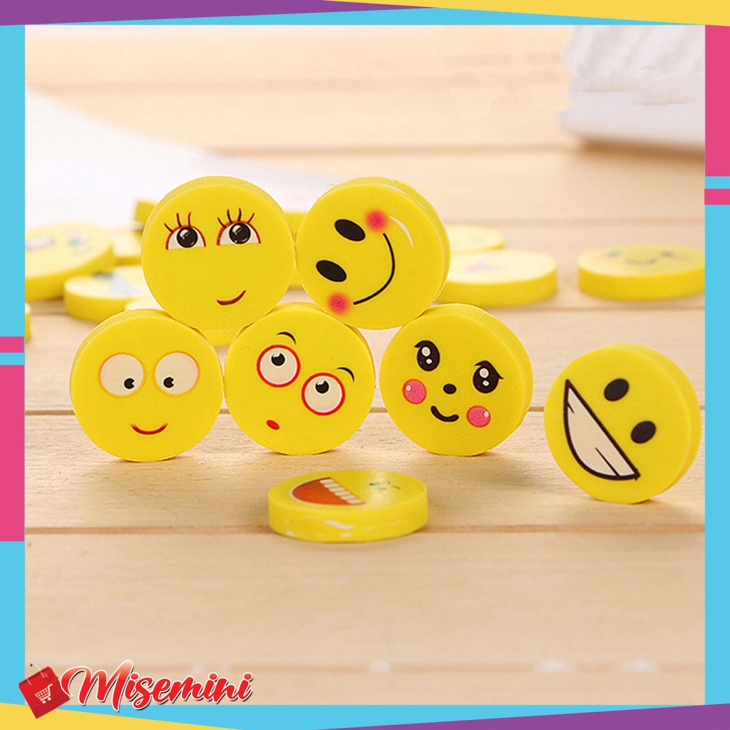 

Penghapus Pensil Karakter Emoji Smile Bulat Lucu Set 4pcs 883