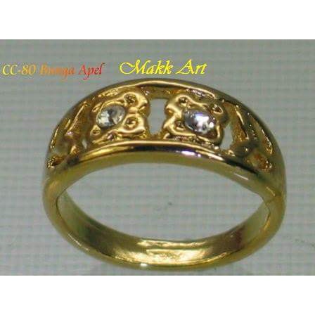 cincin Cor imitasi  CC-80A/S ,cincin BUNGA APEL kuning dan suasa lusinan